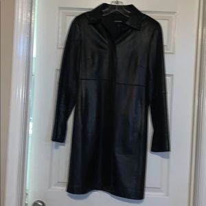 Leather trench coat